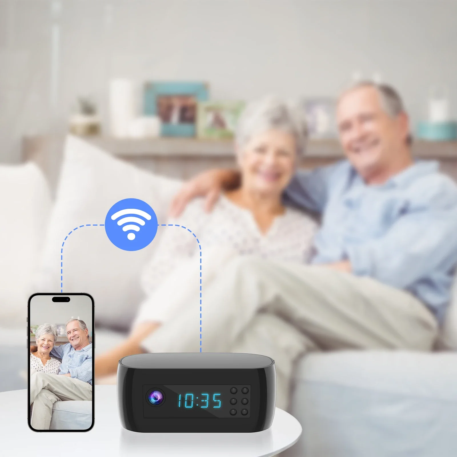 Full HD 1080P Mini Wifi Camera Clock Wireless Control IR Night Vision View Camcorder Home Surveillance Monitor Video Monitor Cam