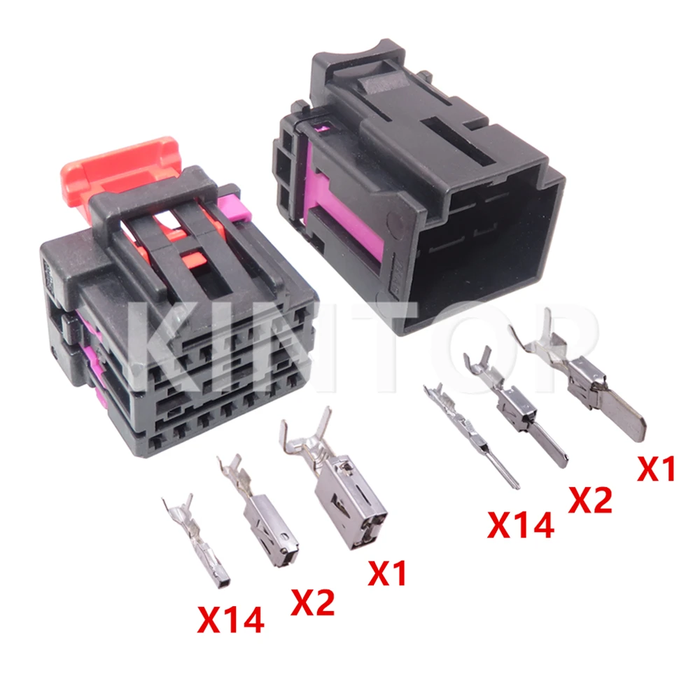 1 Set 17 Pins 4F0972575 4F0972483 Car Seat Wire Cable Plastic Housing Socket Auto AC Assembly Composite Connector For VW Audi