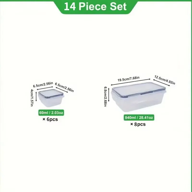Plastic Food Storage Containers Set Stackable Sealed Refrigerator Organizer Box Multi‑size Airtight Food Keeper For Kitchen Frid