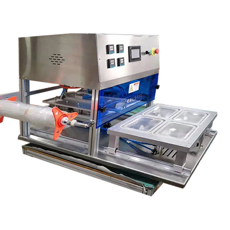 Macchina pneumatica per sigillare contenitori in foglio di alluminio Macchina per sigillare automaticamente tazze di plastica per azoto