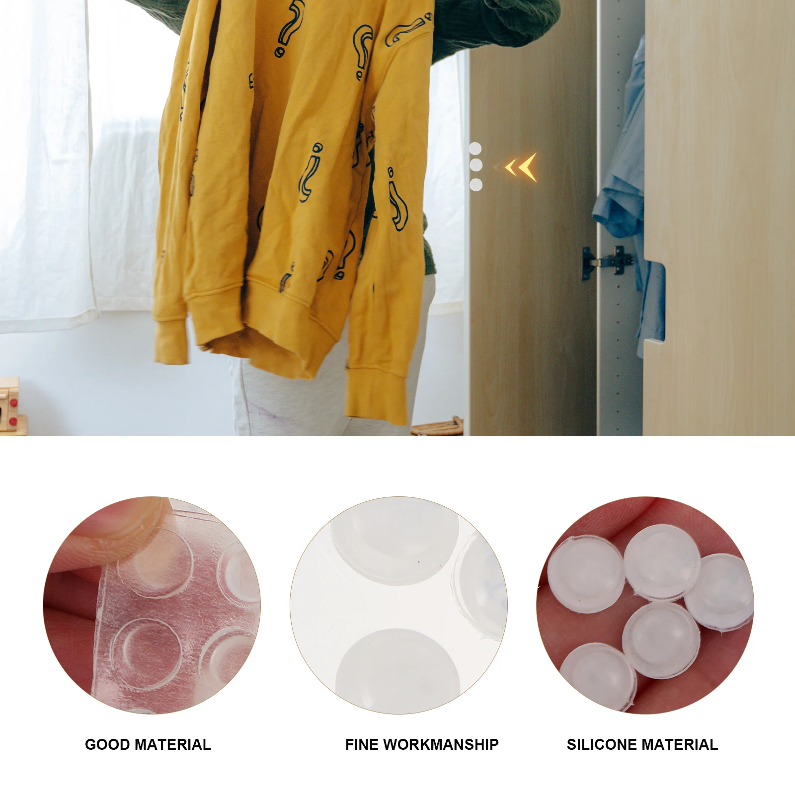 

100pcs Anti-Collision Silicone Particles Transparent Door Bumpers Shockproof Cabinet Drawer Pads Wall Protectors Furniture Door