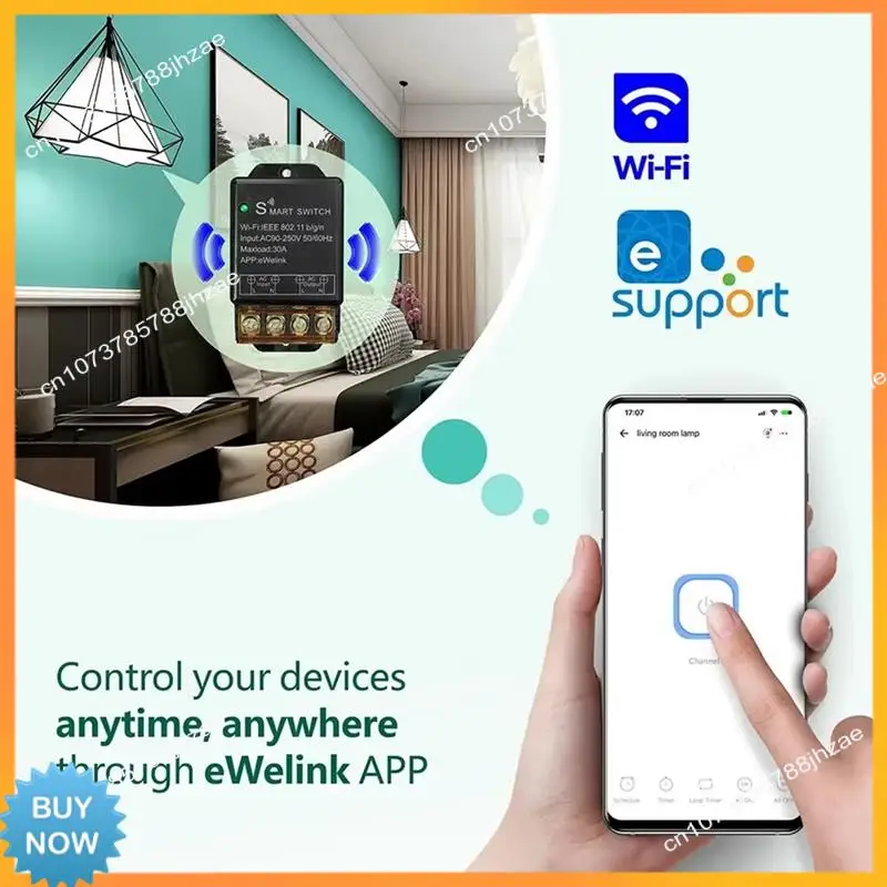 

A10R Ewelink Smart Wi-Fi реле Ewelink Wi-Fi релейный переключатель AC220V 110V 30A беспроводной пульт дистанционного управления голосовое управление