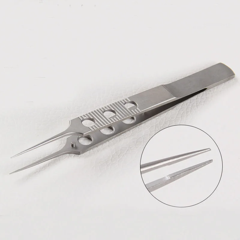 

1pcs Stainless steel Dovetailed Tweezers Platforms Ophthalmic Fure Hair planting Micros Forceps 10.5CM