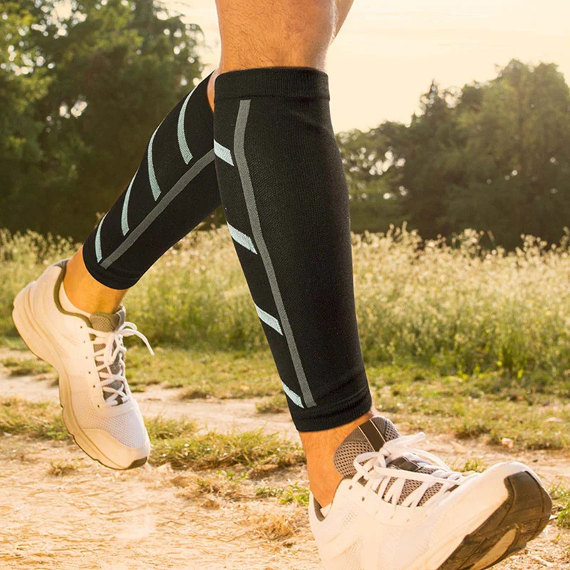 1Pair Compression Calf Sleeves - UV Protection, Breathable for Basketball, Soccer, Running & Cycling