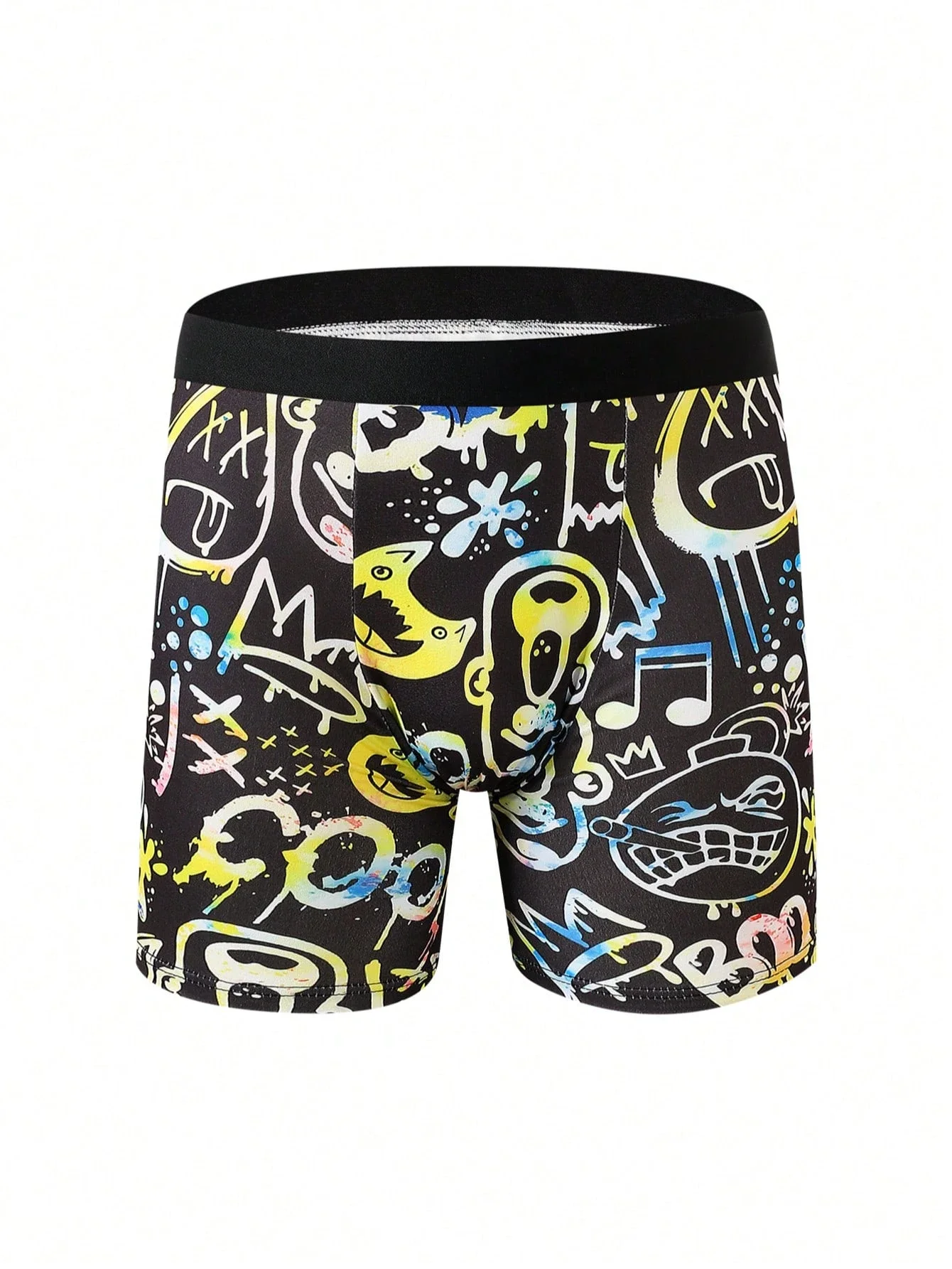 

10-Pack Random Graffiti Print Boxer Briefs Men's Casual Stretch Shorts