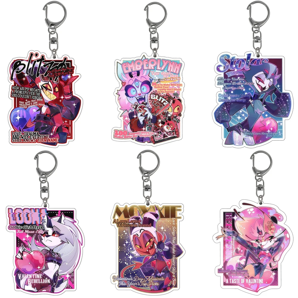 

Acrylic KeyChain Anime Periphera Blitzø Millie Moxxie Loona Octavia Stolas Backpack Pendant Custom Cartoon Cute Festival Gift