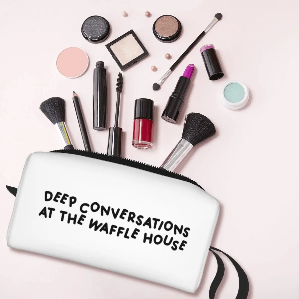 Waffle House Jonas Brothers Makeup Bag Cosmetic Organizer Storage Dopp Kit for Women Beauty Travel Pencil Case