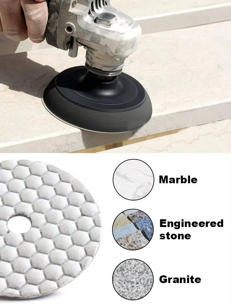 Afbeelding 5: Korrel 30 #   4 inch 100 mm diamant flexibele droge polijstpads schijf voor steenbeton