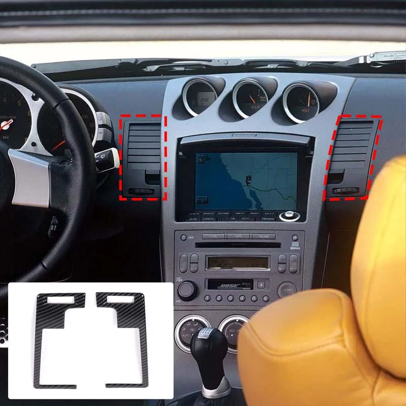 

Для Nissan 350Z 2003-2006 ABS углеродное волокно автомобильная приборная панель воздуховыпускное отверстие рамка украшения наклейка аксессуары для салона автомобиля