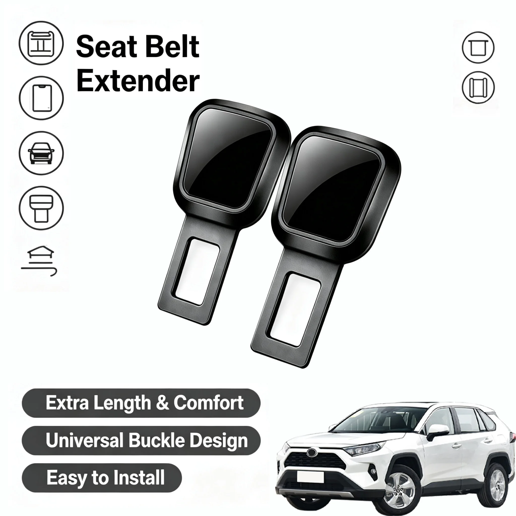 Car Seat Belt Clip Extender Safety Seatbelt Lock Buckle Plug For Toyota RAV4 Verso Land Cruiser Prado Camry Prius Auris Corolla