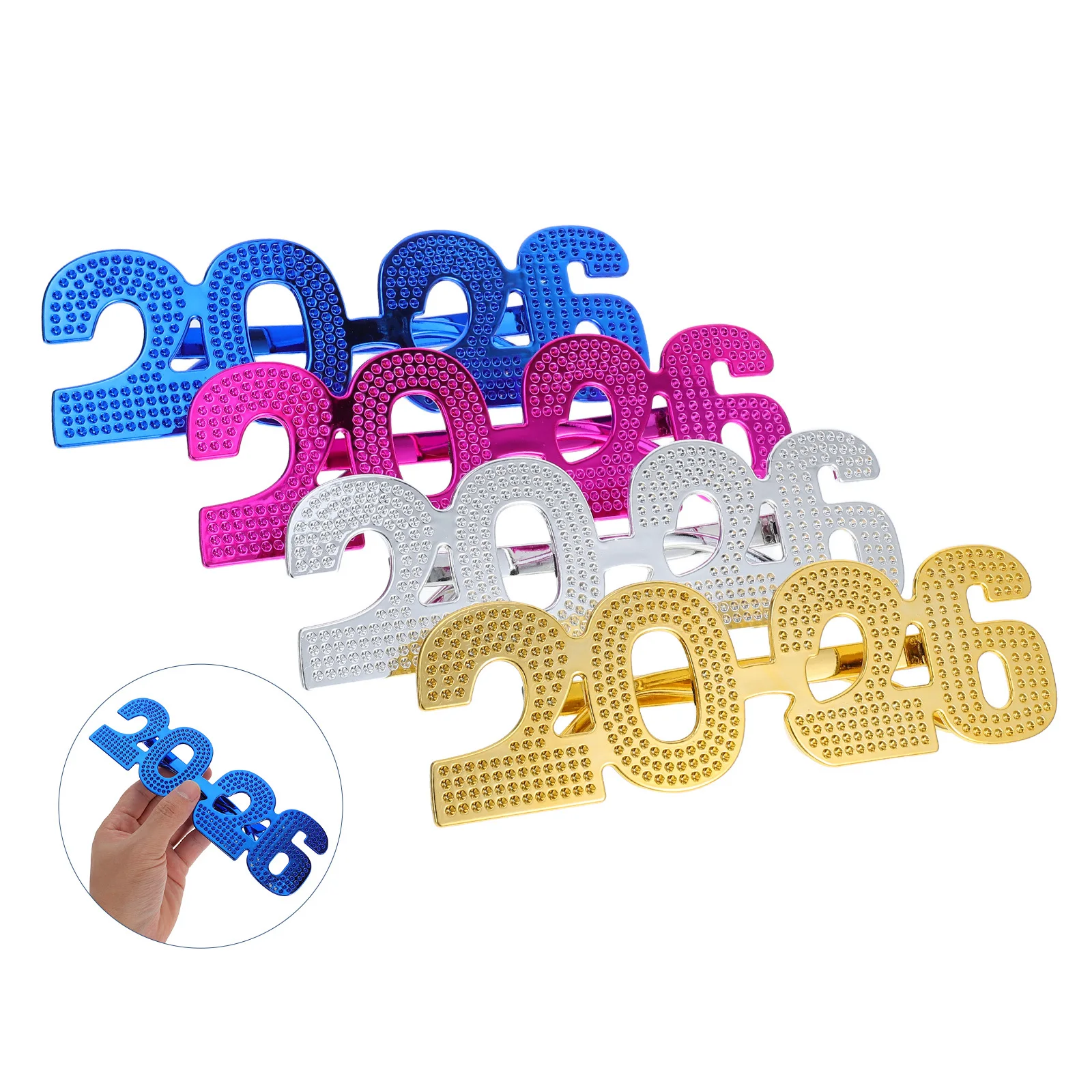 

4 Pcs 2026 Number Eyeglasses Glitter New Years 2025 Eyewear Graduation Sunglasses