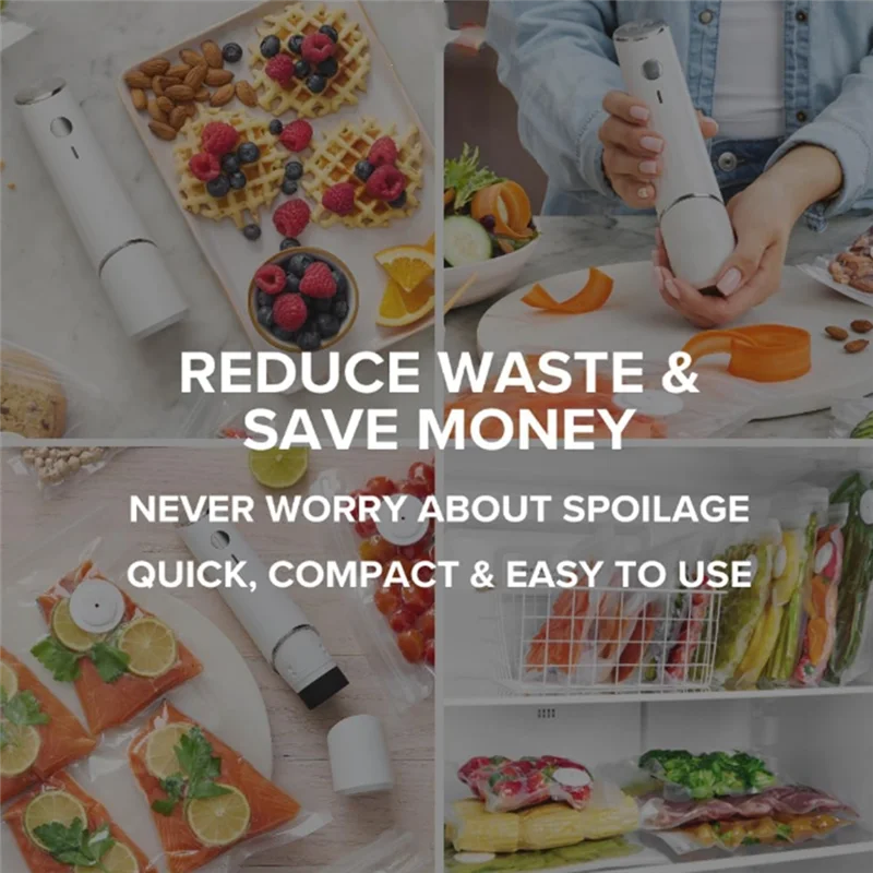 

A76G-Seal Meal Saver-Compact Handheld Vacuum Sealer For Food 1SET, Portable Food Sealer Machine Powerful Vacuum Sealing