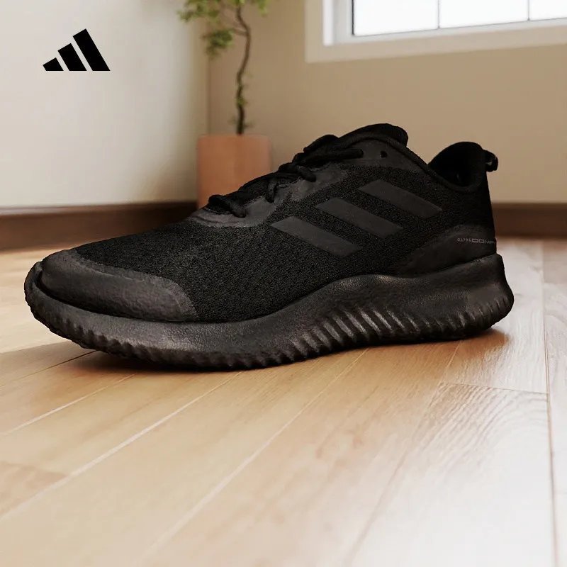 2026 sport adidas men running shoes ID0351 black breathable mesh sneakers rubber outsole lace up casual sports shoes