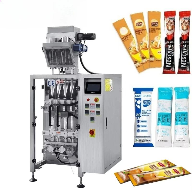 Automatic Automatic Vertical Multi Lane Instant Coffee Pack Sugar Sachet Powder Packing Machine with Auger Fill Customize Export