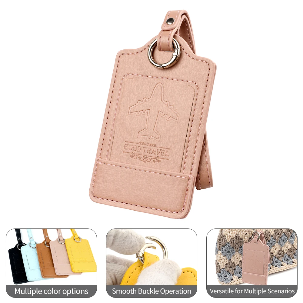 Portable Travel Luggage Tag PU Leather Baggage Label Universal Airplane Boarding Labels Passport Cover Case Travel Accessories
