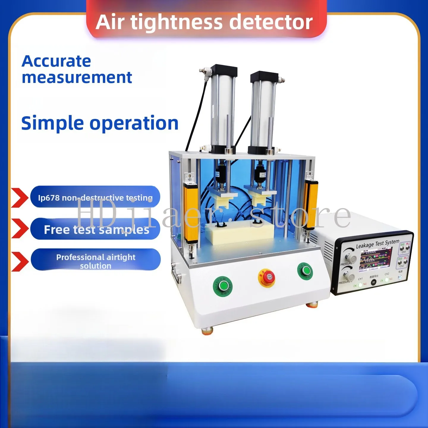 

Airtightness detector Dual channel IP67 waterproof seal test equipment Car lamp audio casting Airtightness leak detector