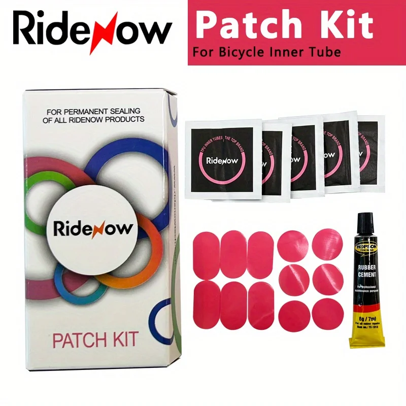 Ridenow Patch Kit Bicycle Tyre Puncture Repair Tool with Glue TPU Bike Inner Tube Repair Tool Bicycle Tire 700C X 23 25 28 32C