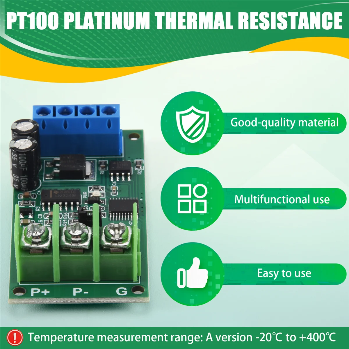 PT100 Platinum Thermal Resistance RTD Temperature Sensor Transmitter RS485 MODUBS RTU Module