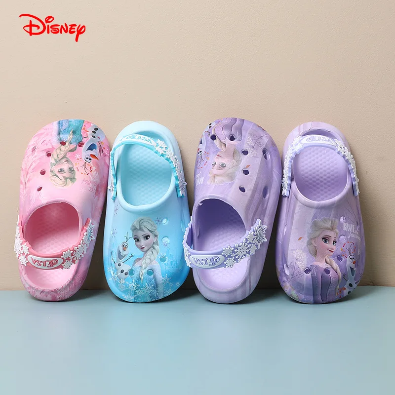 Disney sandali con foro per bambini pantofola estiva per la casa delle ragazze cartone animato congelato principessa Elsa sandali pantofola scarpe