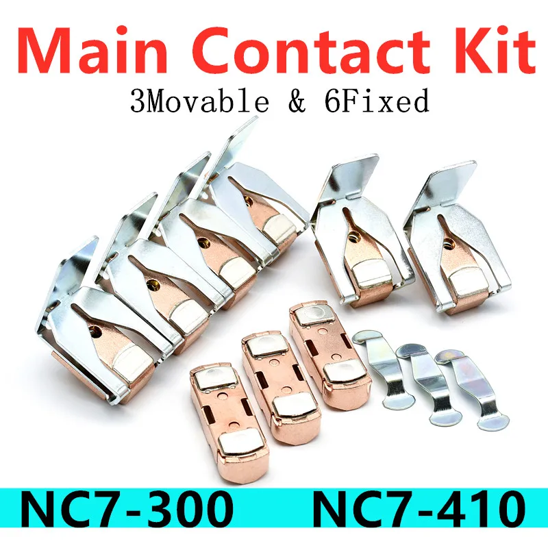 3-Pole Contactor Repair Replacement Kit for NC7-300 Moving and Stationary Contacts NC7-410 Main Contact Kit Spare Accessories