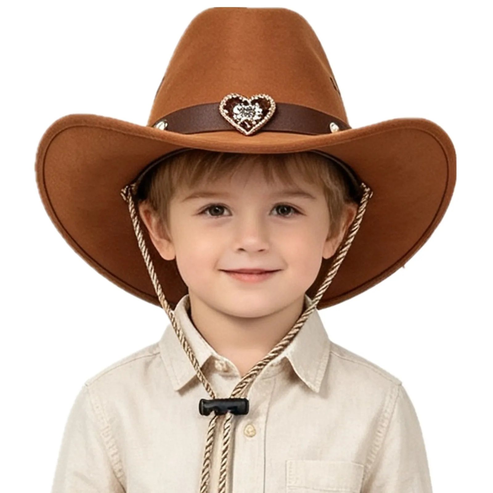Kids Halloween Western Cowboy Cowgirl Hat Wide Brim Retro Cap Headwear Costume Accessories for Theme Party Carnival Photography