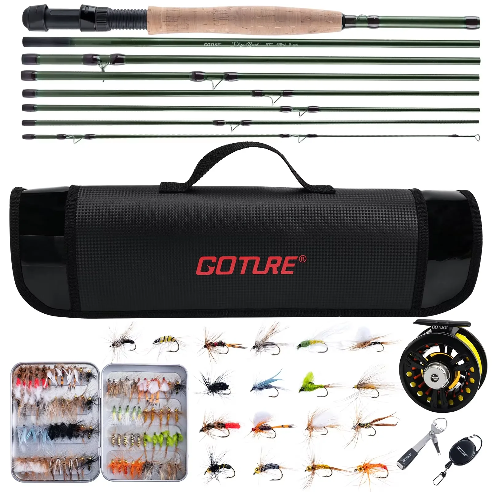 Goture #5/6 Travel Fly Fishing Rod 2.7M Multinodal Medium Fast Action Fly Rod Cork＆carbon Handle Ultralight Fishing Tackle view 5