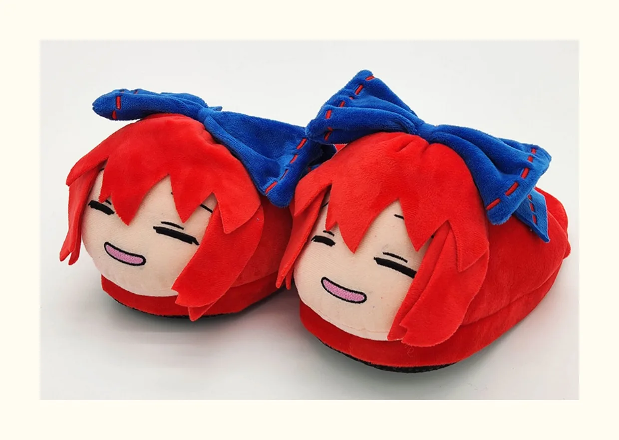 Großhandel Anime TouHou Projekt Cosplay Cirno Sekibanki Plüsch Hausschuhe Cartoon Winter Warme Baumwolle Bequeme Hause Hausschuhe Geschenk – Detail 6
