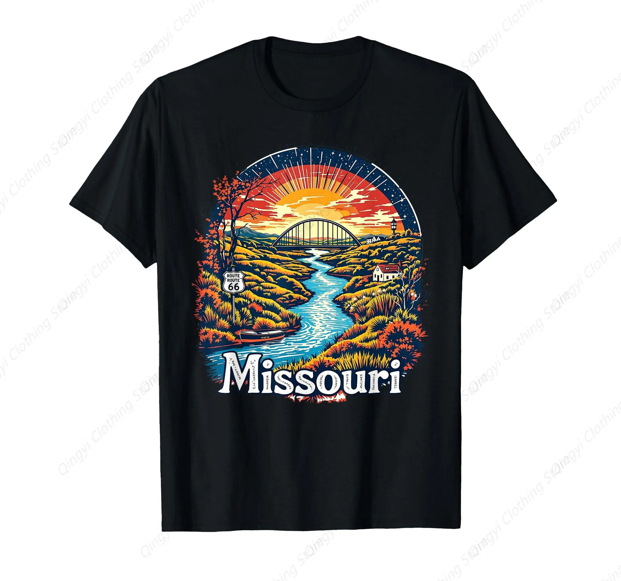 

Retro Missouri Home State Nature Sunset Vintage T-Shirt