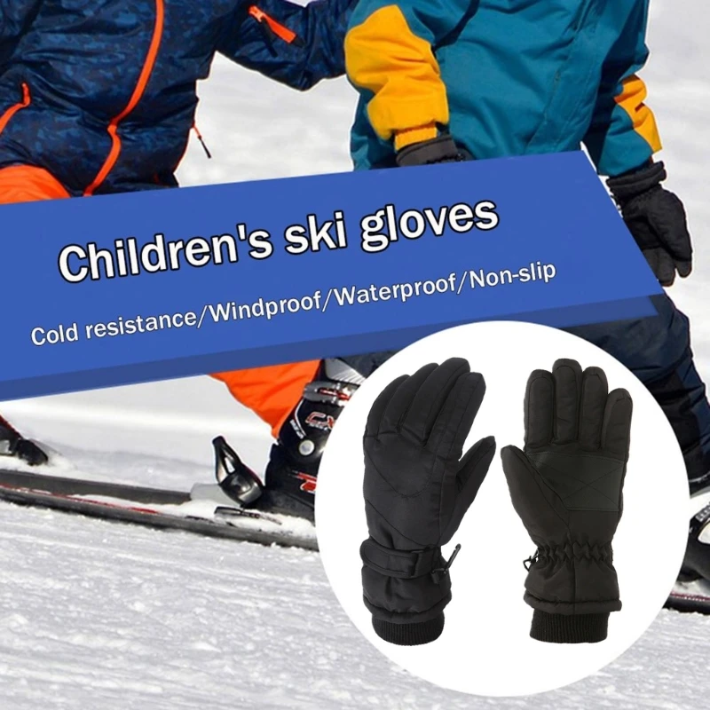 Ski Gloves Children Kids Winter Snow Warm Gloves Keep Warm Boy Girls Ski Snowboard Windproof Waterproof Thicken Mittens