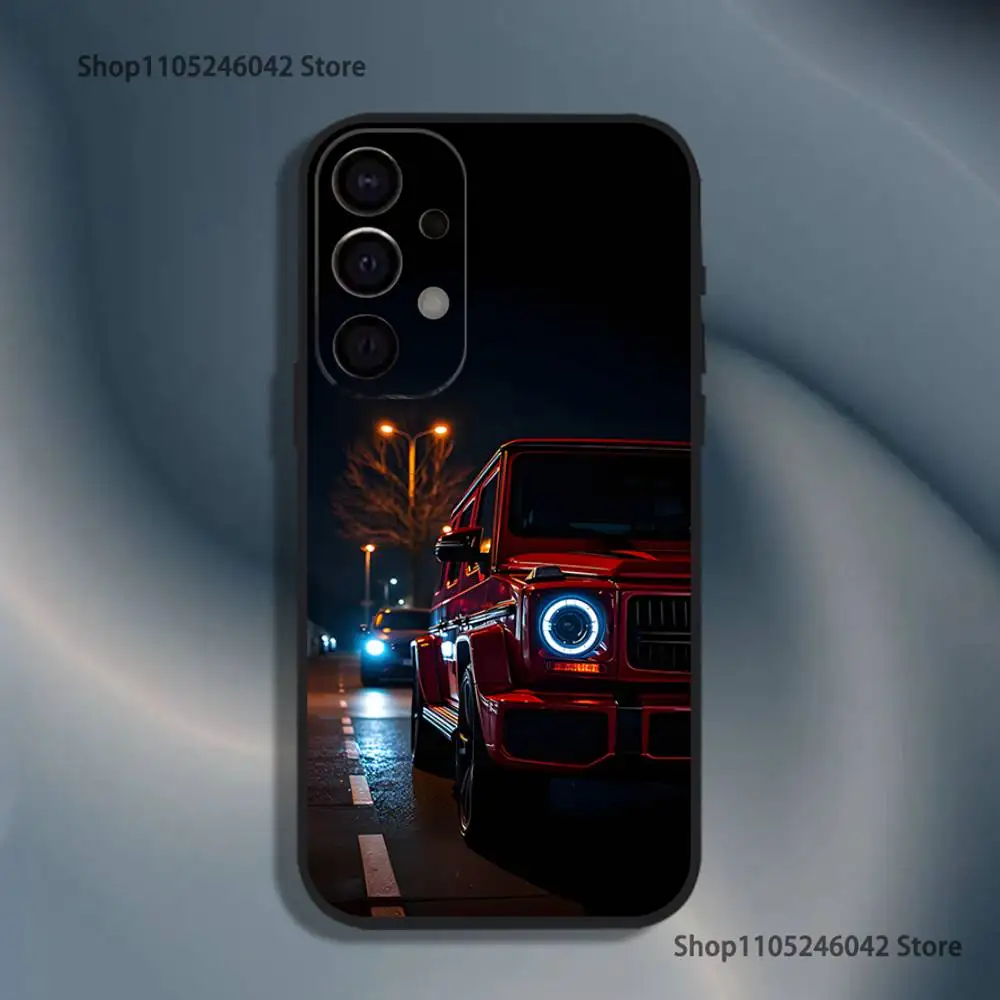 حافظة هاتف سامسونج M-Mer-ced-es-S G لهاتف سامسونج S25، S24، S21، S22، S23، S30، Ultra، S20، Plus، Fe، Lite، 5G غطاء أسود