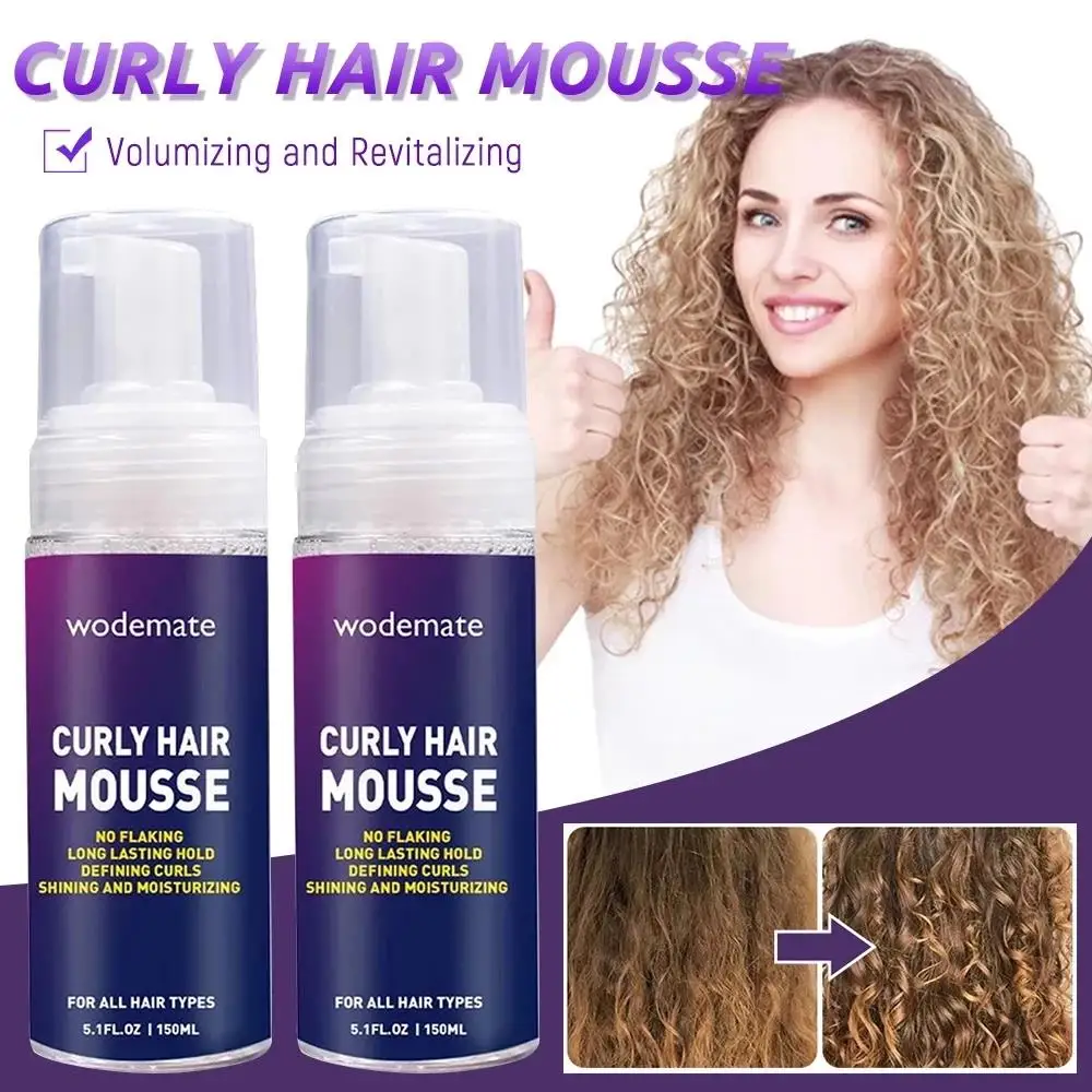 crema para cabello rizado Espuma de espuma para pelo, Mousse de pelo rizado para estilismo, fuerte sujeción para pelucas, rizos, productos para el