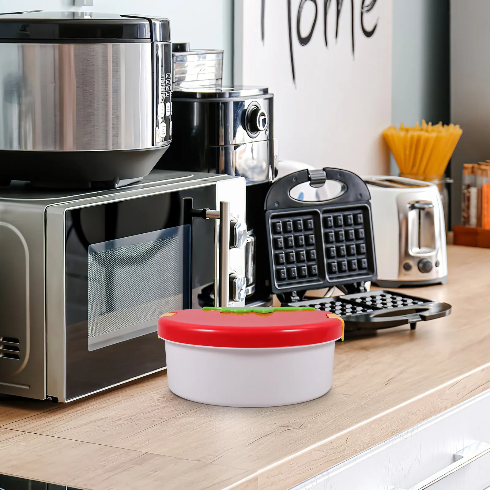 

Пластиковый контейнер для еды в форме клубники, портативный ланч-бокс, компактный, износостойкий, многоразовый контейнер для еды для школы, офиса, обедов