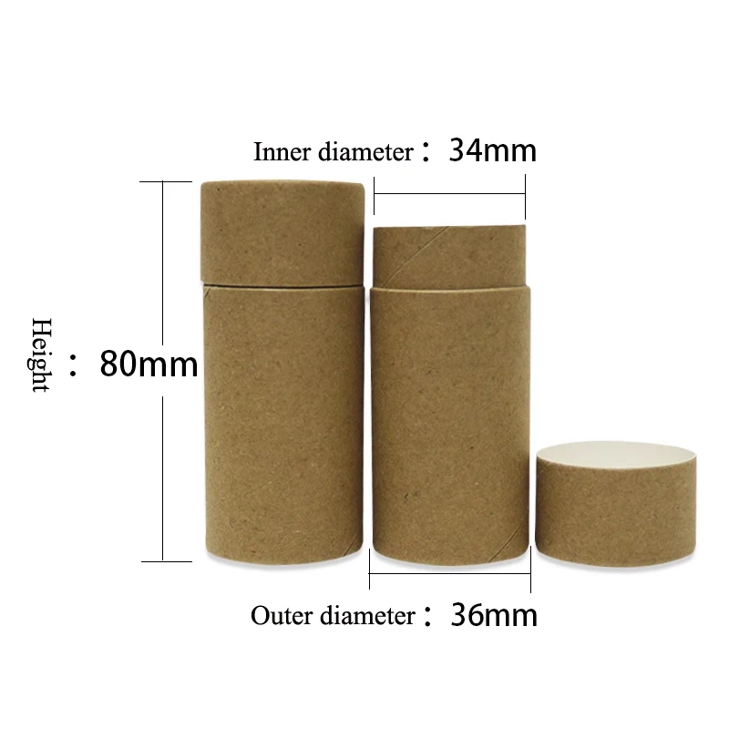 

30 PCS/LOT Eco Friendly 60 ML Cardboard Deodorant Container Kraft 100% Biodegradable Paper Cardboard Cosmetic Push Up Tube