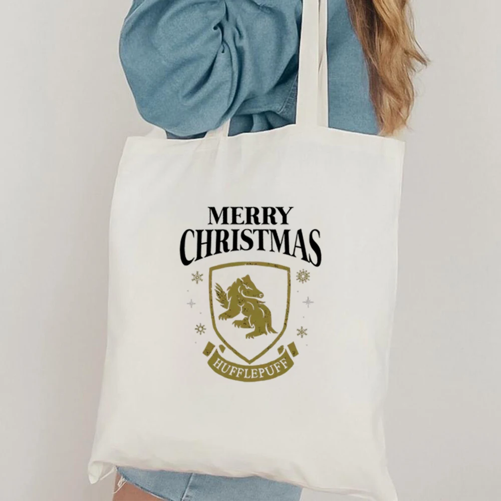 Hp Vrolijk Kerstfeest Huffelpuf Meisjes Draagtas Pottenkop Fan Gif Dames Schoudertas Tovenaar Wereld Hp Fan Cadeau