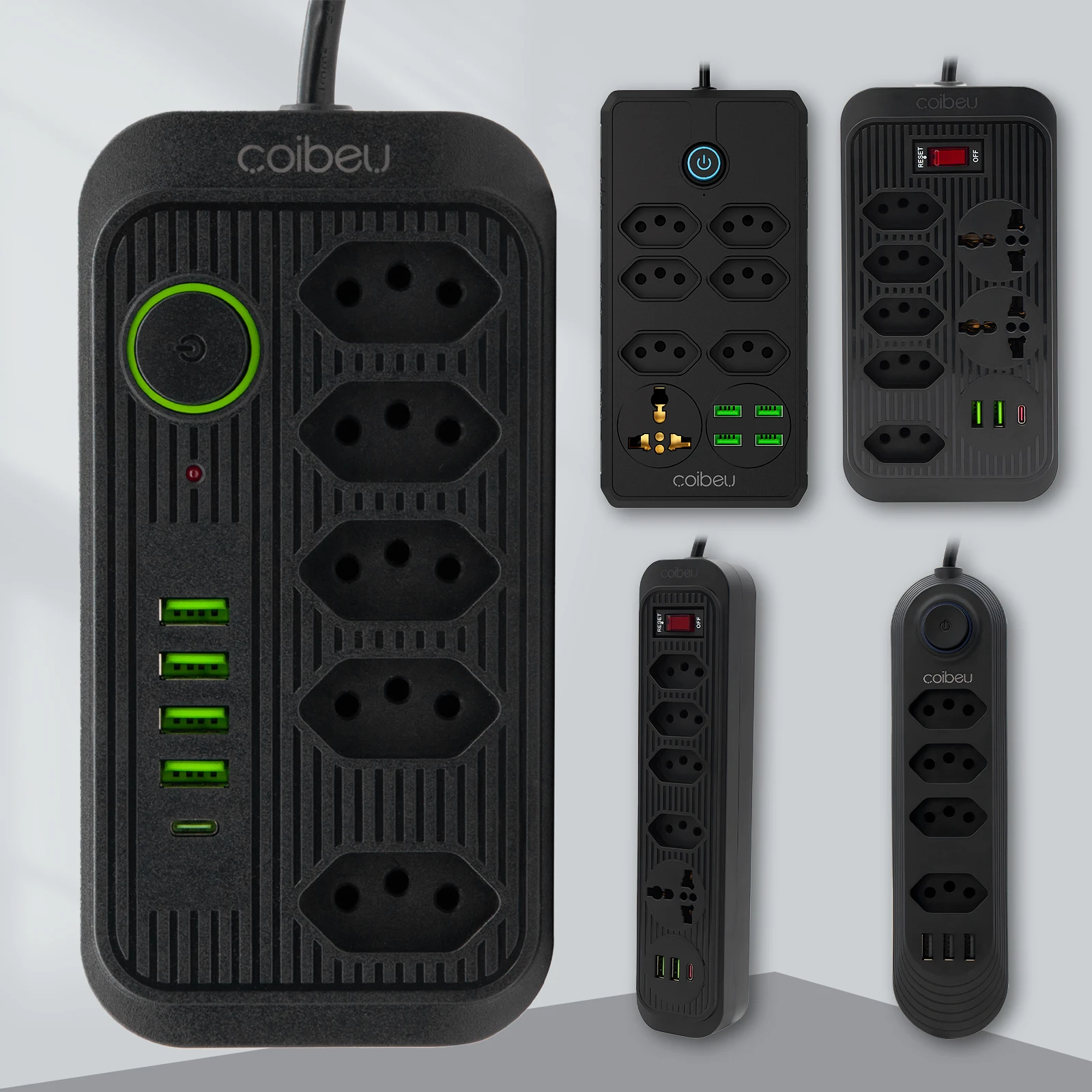 Verlängerungssteckdose, USB-Buchse, Verlängerungssteckdose, Regua-Steckdosen, elektrische Verlängerung, USB-Buchse, Steckdosenleiste