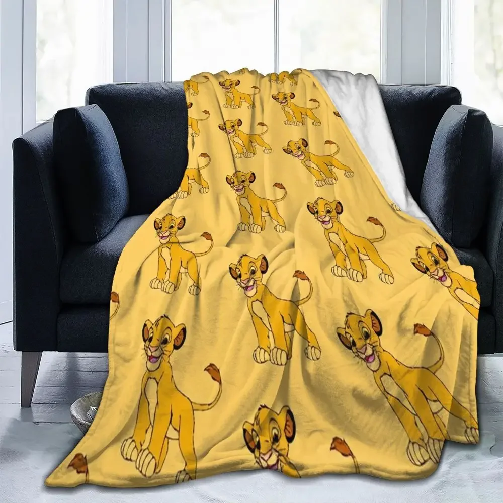 Lion King Simba Cartoon Blanket Cover Flannel Cute Super Soft Throw Blankets for Bedding Couch Bedroom Quilt