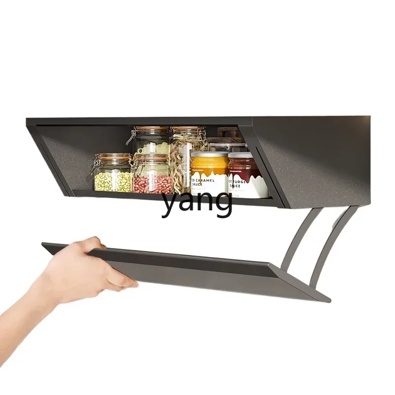 LTT Kitchen Shelf Double-layer Cabinet Storage Hanging Cabinet Pull-down Hanger Wall Seasoning