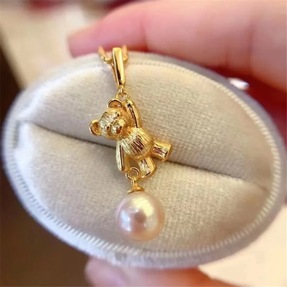 925 Stamped Alloy Gold Plating Pearl Pendant Setting DIY Jewelry Findings, Craft Supplies for Handmade Pendant Accessory