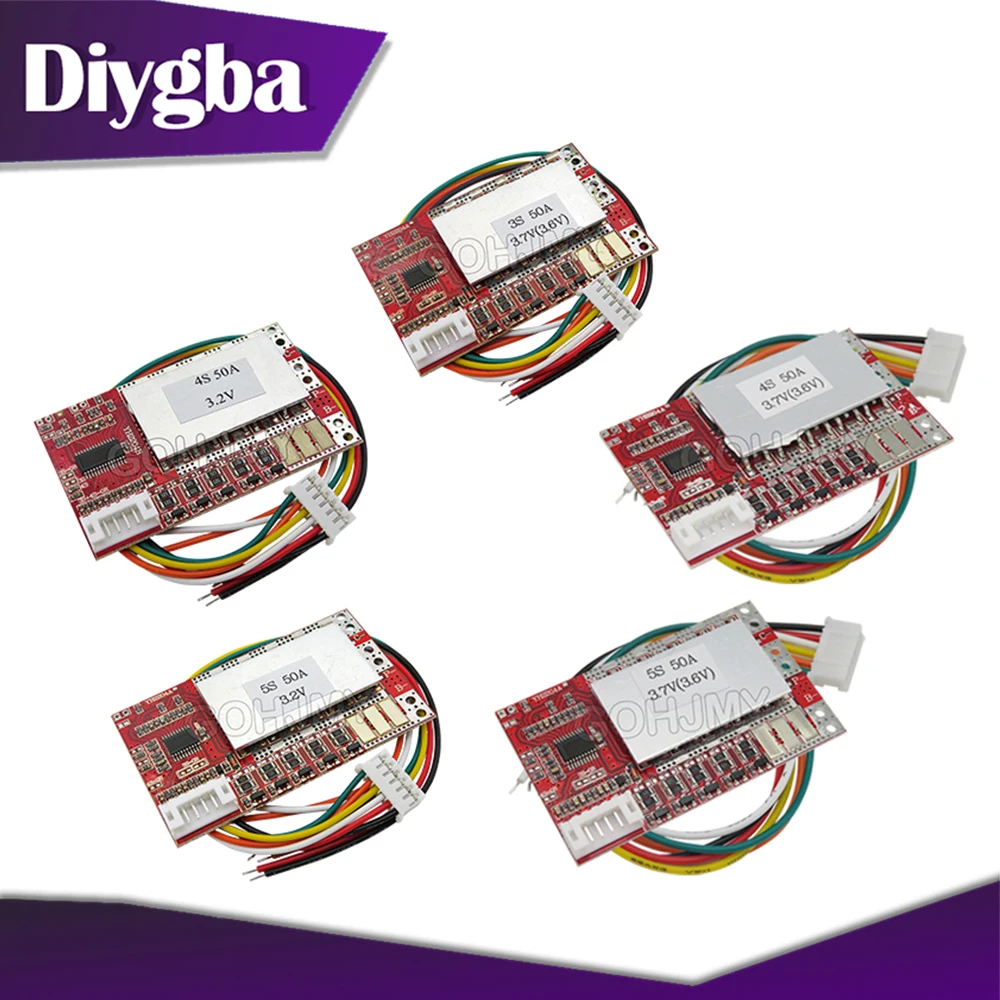 3S 4S 5S 50A BMS Board/ 55A 3.7V Lithium battery protection board/3.2V iron phosphate/LiFePO4 battery BMS board with Balance