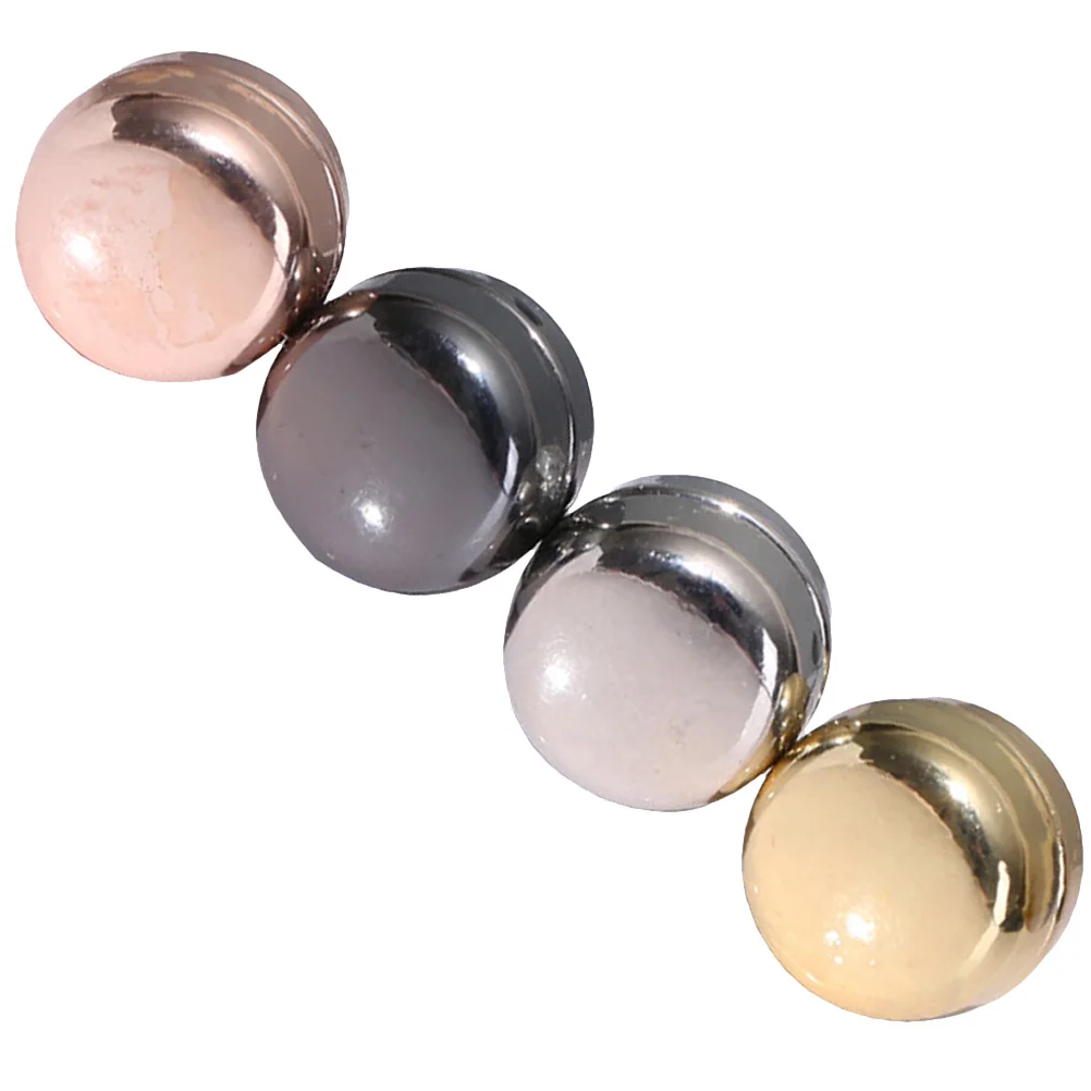 

4 Pcs Hijab Round Shiny Magnetic Closure Professional Scarf Accessory Compact Pin Wear-resistant Portable Outdoor Miss