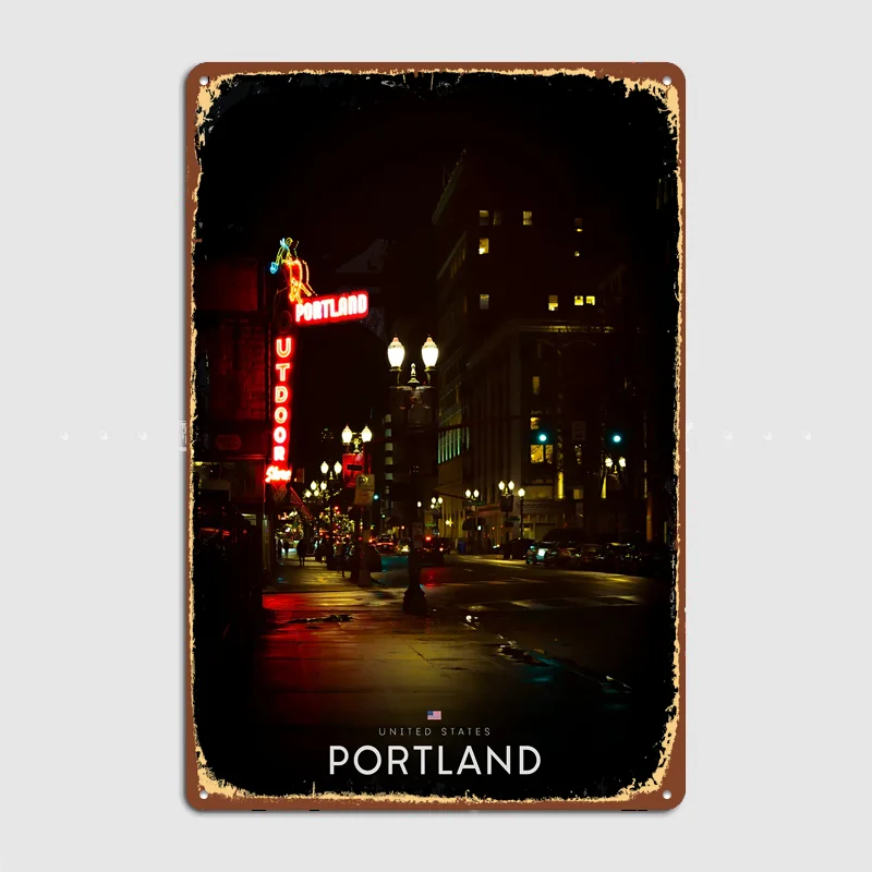 Portland Outdoor Store Neon Metal Custom Sign Living Room Wall Indoor Decor Room Decoration Bedroom Posters Home Decor