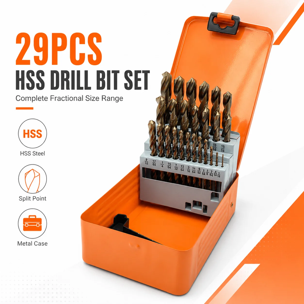 29pcs-fractional-hss-twist-drill-bits-set-imperial-sizes-multipurpose-drilling-bits-with-sturdy-size-marked-metal-storage-case