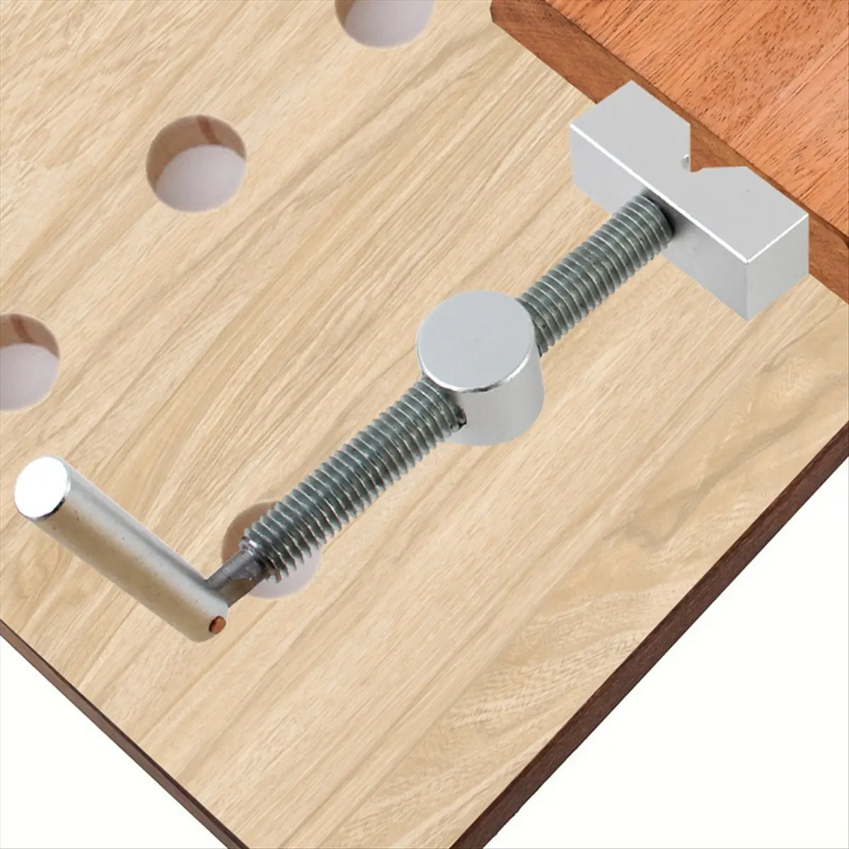 cnim-木工デスクトップクリップ高速固定クリップクイックフィクスチャクランプツール-20mm-穴用木工ベンチドッグツール-シルバー
