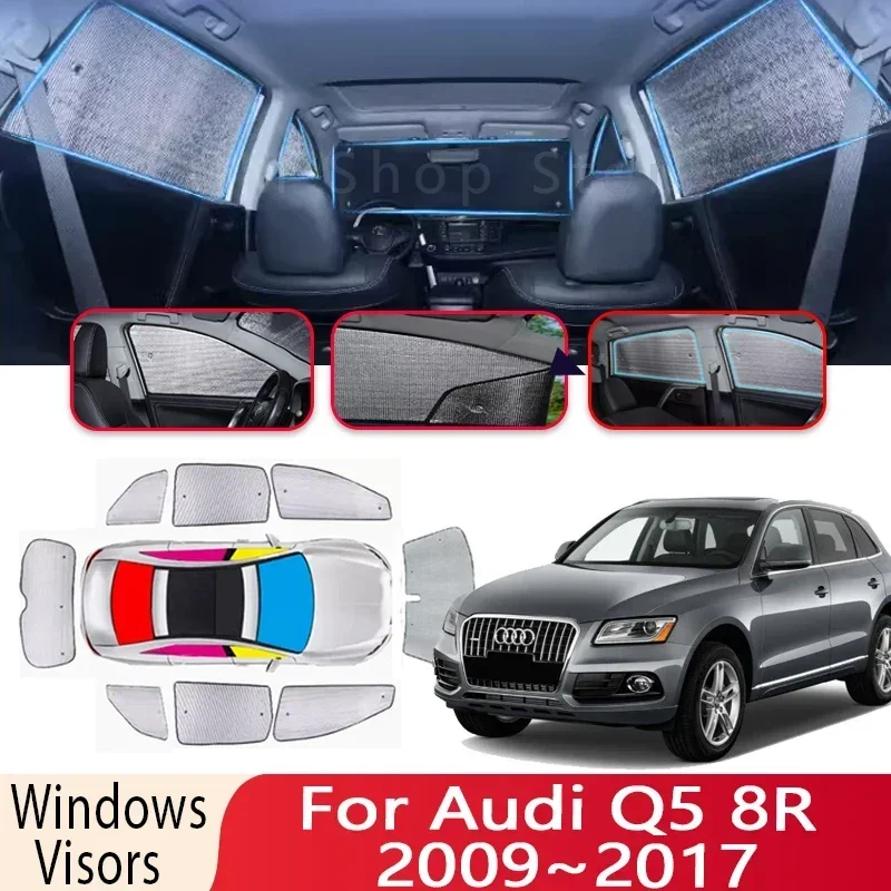 Sun Shade For Audi Q5 8R 2009~2017 2010 2012 2014 2015 2016 Auto Windshield Sunshade Heat Insulation Parts Sun Visor Accessories