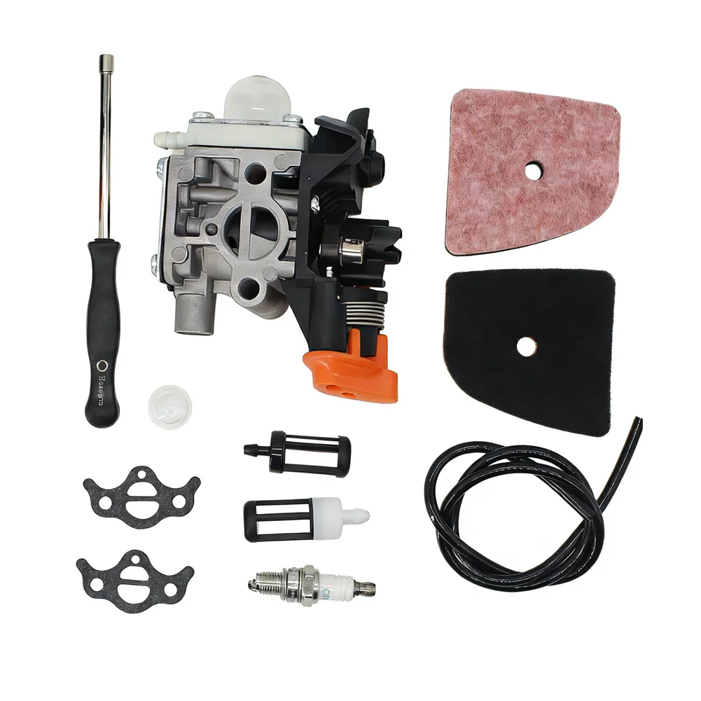 

For FS94 Carburetor Kit with Air Filter Fuel Filter Bulb Gasket Spark Head and Fuel Line for Brushcutter Repair