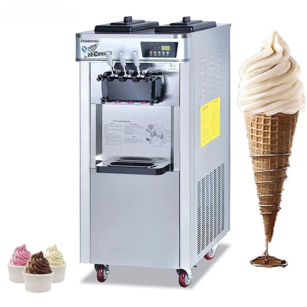 New Design 3 Flavor Wholesale Price Soft Serve Ice Cream Maker Machine Commercial Vending Soft Ice Cream Machine