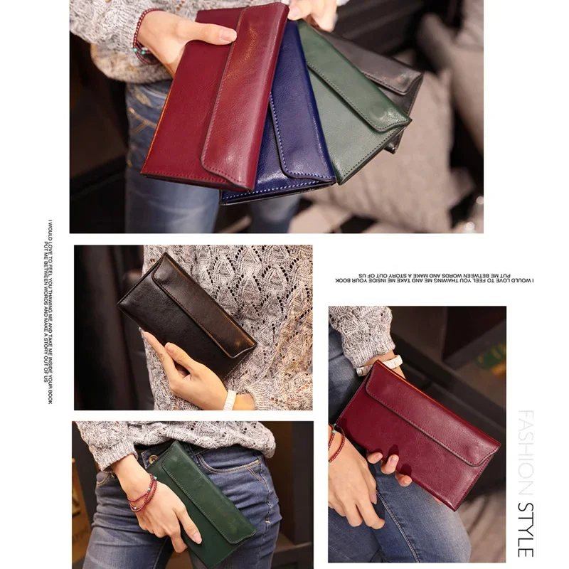 Luxury Design Wallets and Purses Ladies Card Holder Wallet Genuine Leather Women Wallet Female Long Clutch Coin Purses-DIENQI
