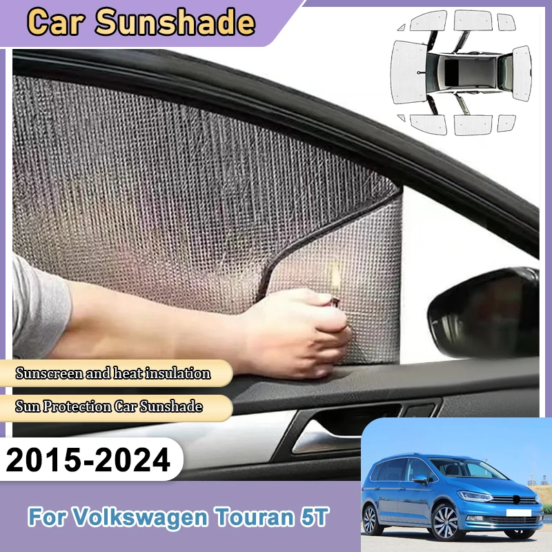 

For VW Volkswagen Touran 5T MK2 Accessories 2015-2024 Car Sunshade Windshield Side Window Sticker Anti-UV Protection Accessories
