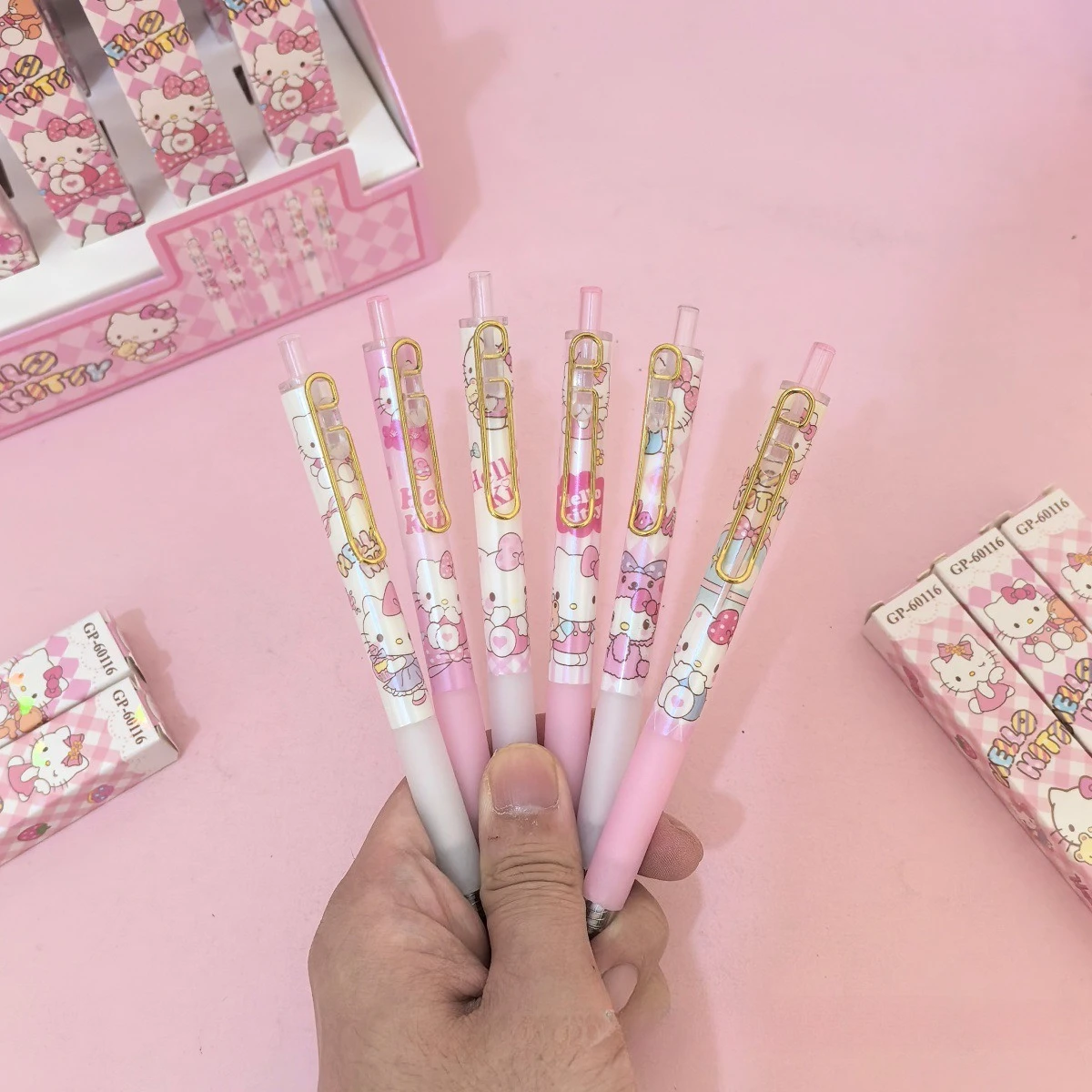 6pcs Ins Cartoon Figure Press Gel Pens Blind Box 0.5mm Balck Signature Pen Cute Stationery Anime School Supplies Creative Gifts view 2