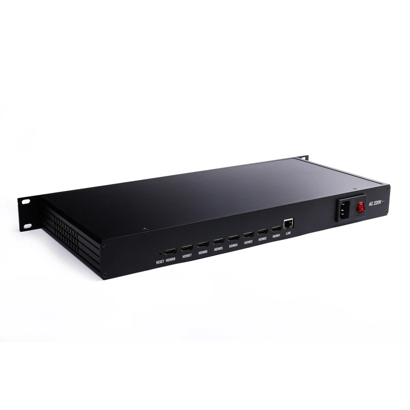Low Cost 1U 8-Channel Full HD 1080P H265 HEVC Video Over Internet Live Capture Encoder Multi-Protocol Support Metal Construction